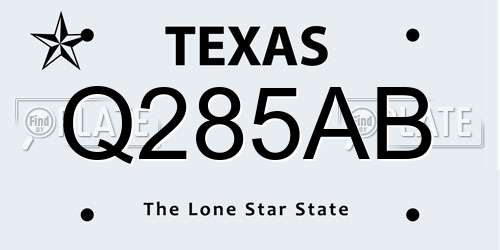 Q285AB Texas License Plate