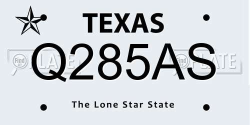 Q285AS Texas License Plate
