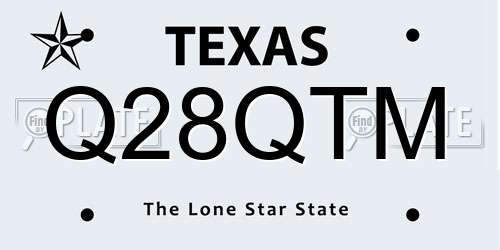 Q28QTM Texas License Plate