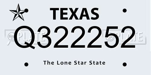 Q322252 Texas License Plate