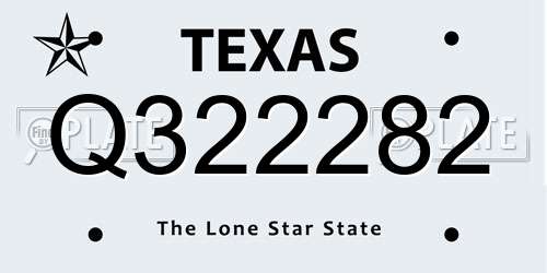 Q322282 Texas License Plate