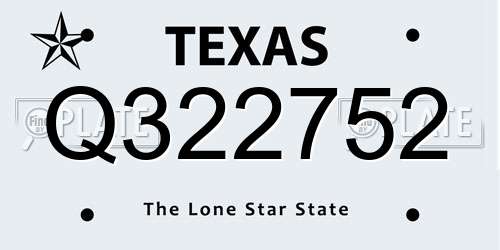 Q322752 Texas License Plate