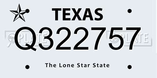 Q322757 Texas License Plate