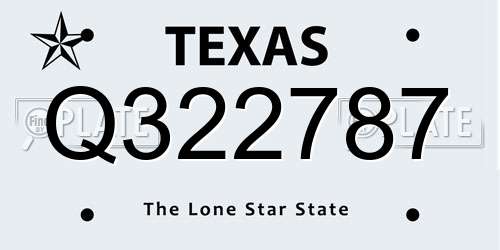 Q322787 Texas License Plate