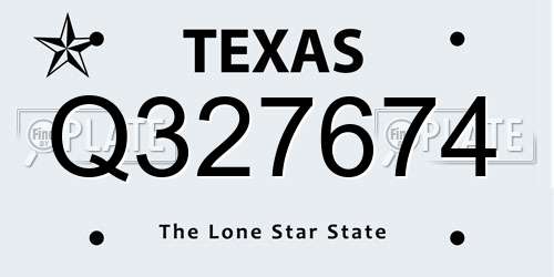 Q327674 Texas License Plate