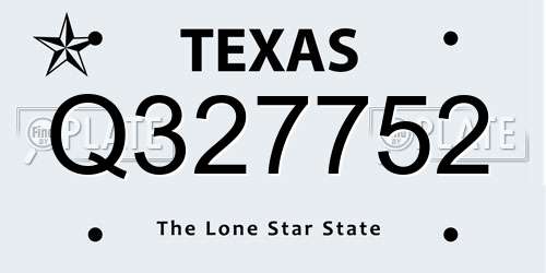 Q327752 Texas License Plate
