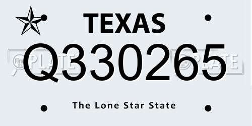 Q330265 Texas License Plate