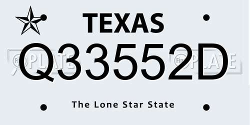 Q33552D Texas License Plate