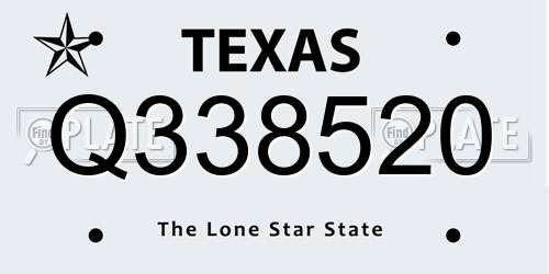 Q338520 Texas License Plate