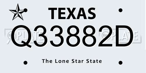 Q33882D Texas License Plate