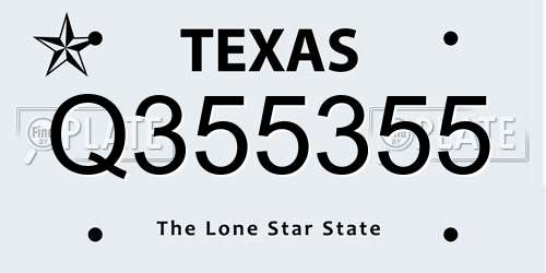Q355355 Texas License Plate
