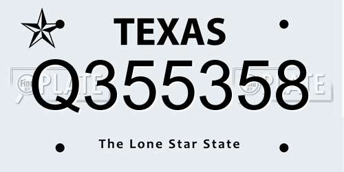 Q355358 Texas License Plate