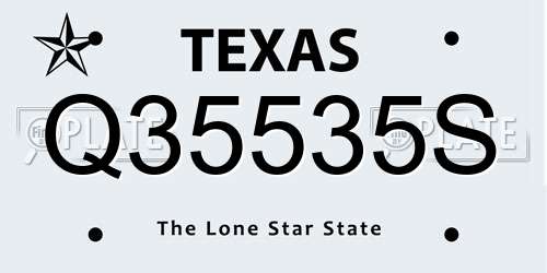 Q35535S Texas License Plate