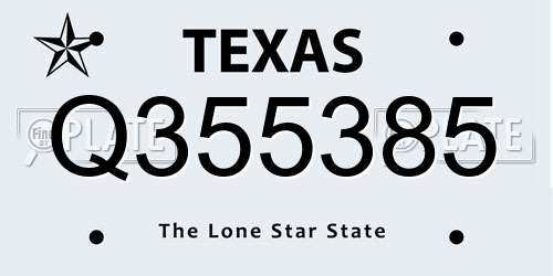 Q355385 Texas License Plate