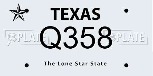 Q358 Texas License Plate