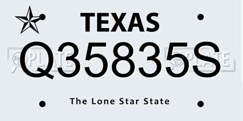 Q35835S Texas License Plate