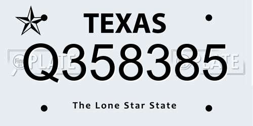 Q358385 Texas License Plate