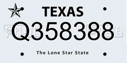 Q358388 Texas License Plate