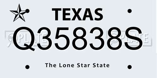 Q35838S Texas License Plate