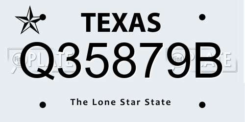 Q35879B Texas License Plate