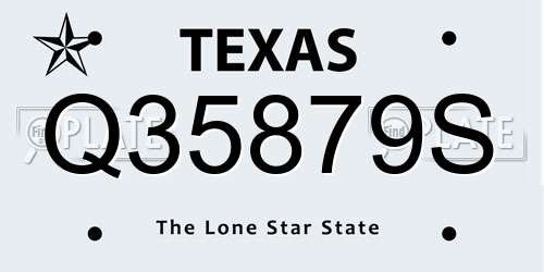 Q35879S Texas License Plate