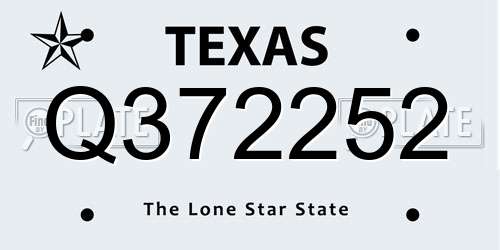Q372252 Texas License Plate
