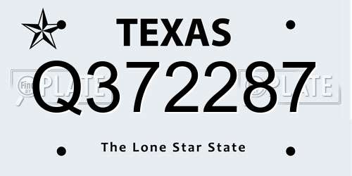 Q372287 Texas License Plate