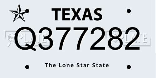 Q377282 Texas License Plate