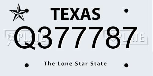 Q377787 Texas License Plate
