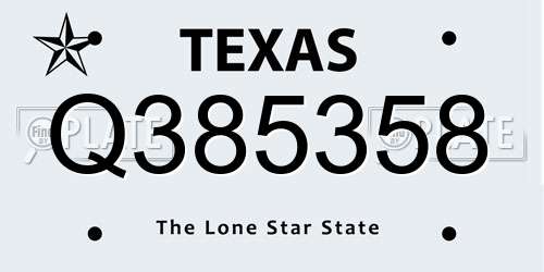 Q385358 Texas License Plate
