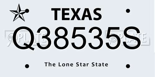 Q38535S Texas License Plate