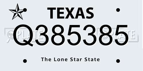 Q385385 Texas License Plate