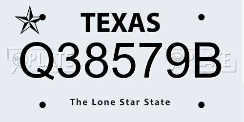 Q38579B Texas License Plate