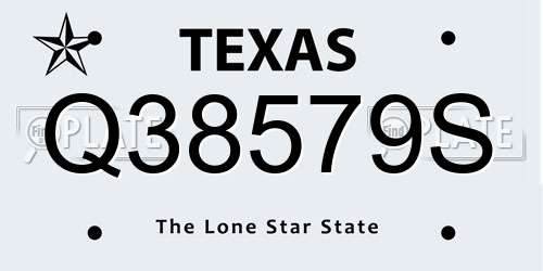 Q38579S Texas License Plate