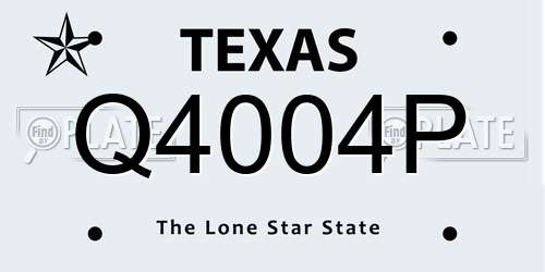 Q4004P Texas License Plate