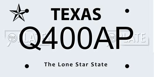 Q400AP Texas License Plate