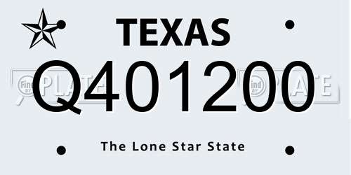 Q401200 Texas License Plate
