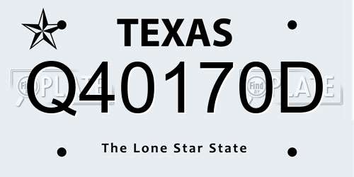 Q40170D Texas License Plate