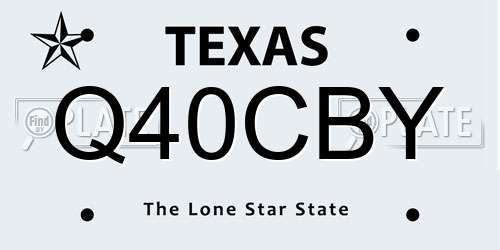 Q40CBY Texas License Plate