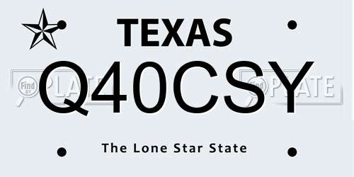 Q40CSY Texas License Plate