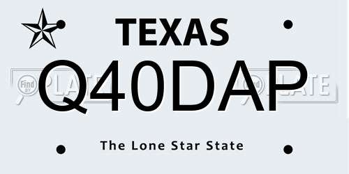 Q40DAP Texas License Plate