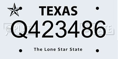 Q423486 Texas License Plate