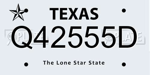Q42555D Texas License Plate