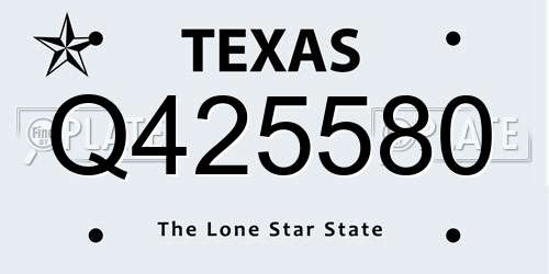 Q425580 Texas License Plate