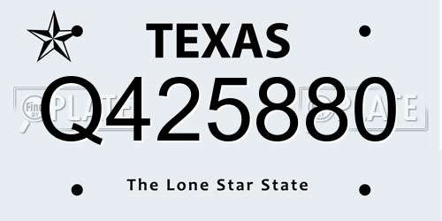 Q425880 Texas License Plate