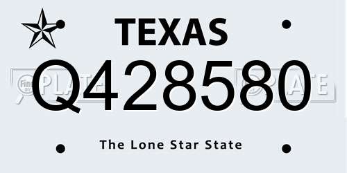 Q428580 Texas License Plate