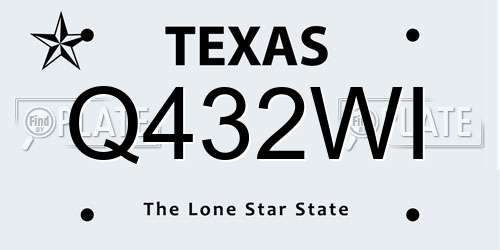 Q432WI Texas License Plate