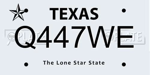 Q447WE Texas License Plate