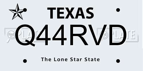 Q44RVD Texas License Plate