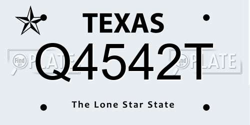 Q4542T Texas License Plate